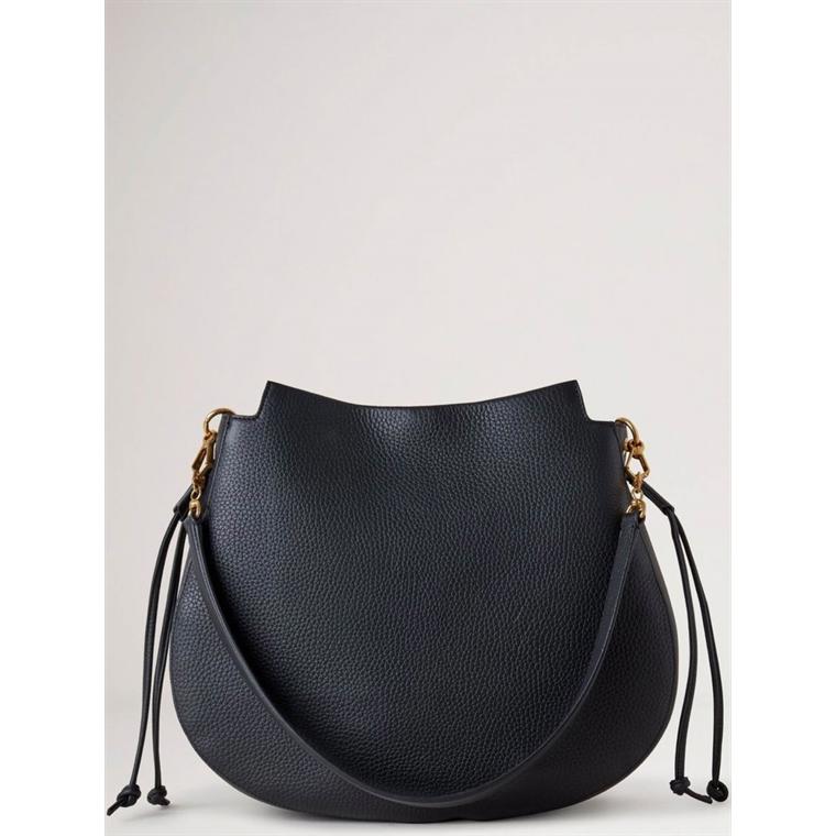 Mulberry Iris Hobo Black Heavy Grain